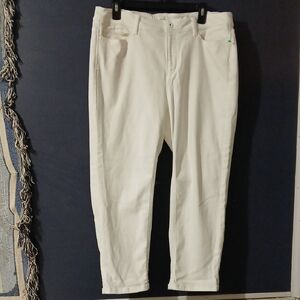 GUC J. Jill High-Rise Cropped White Denim Size 16P